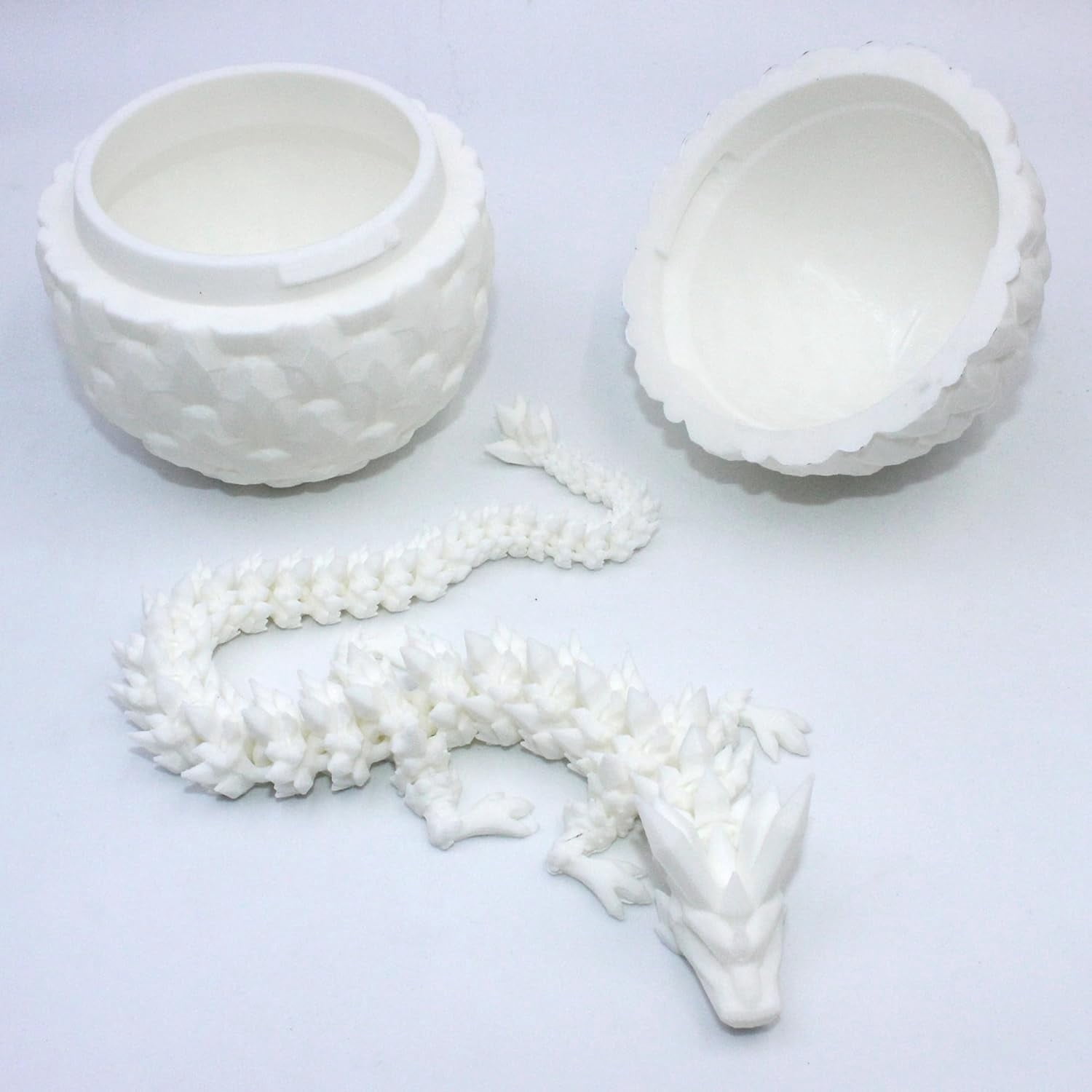 Dragon Imprimé En 3D Articulé Dans Œuf De Cristal - Jouet Et Décoration Fantastique Pour Bureau, Voiture Et Maison