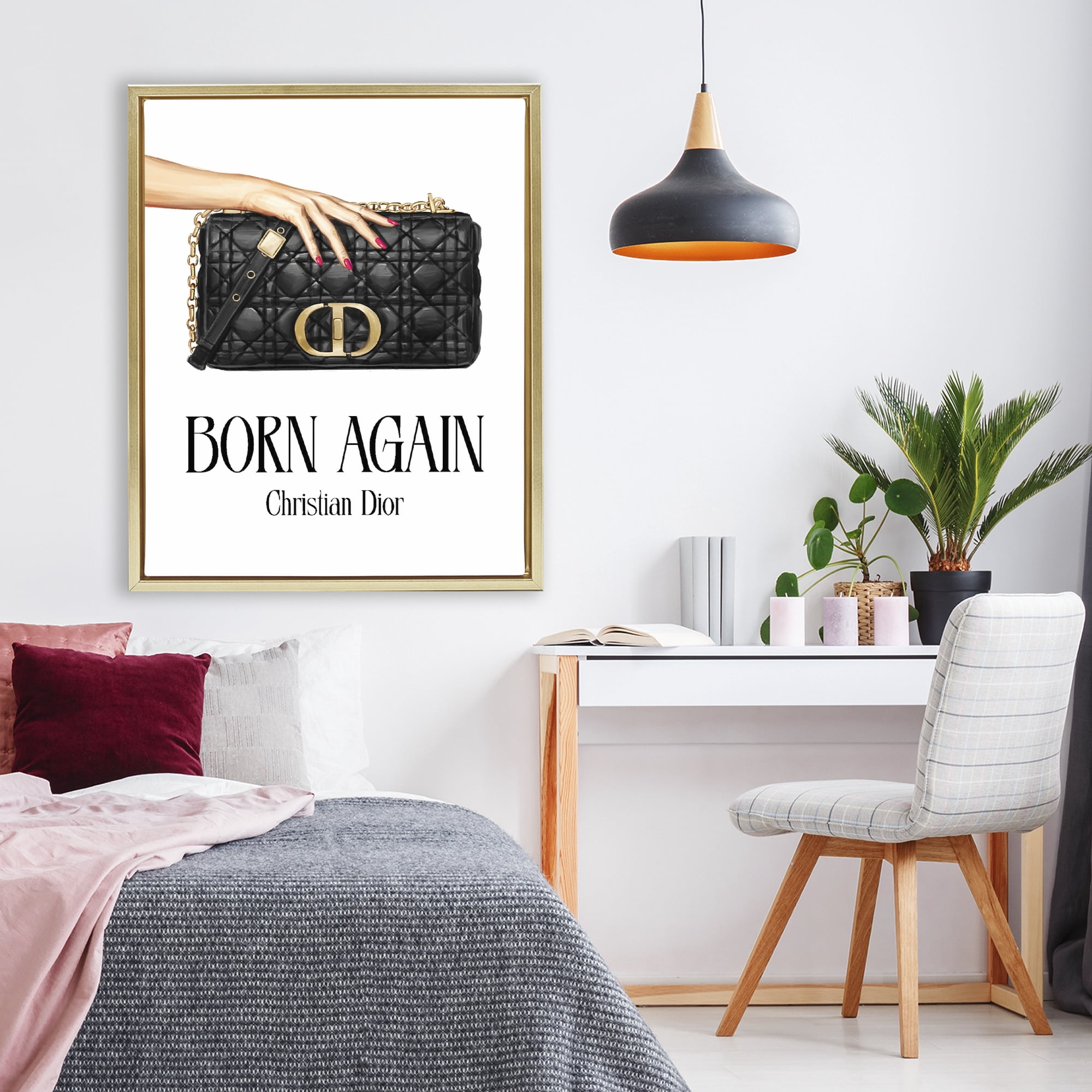 Stupell Industries Born Again Christian Luxury Gold Framed Floater Canvas Wall Art, design by Ziwei Li