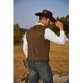 thumbnail image 3 of COOFANDY Men's Western Cowboy Vest Casual Fringe Hippie Costume V Neck Zipper Suede Leather Waistcoat, 3 of 10