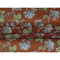 thumbnail image 4 of oneOone Velvet Brown Fabric Leaves & Flower Floral Dress Material Fabric Print Fabric By The Yard 58 Inch Wide, 4 of 5