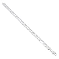 thumbnail image 2 of Men's 8mm Solid .925 Sterling Silver Flat Mariner Chain Bracelet, 10 inches, 2 of 5