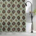 thumbnail image 2 of Abstract Floral Shower Curtain, Vintage Turquoise Moroccan Geometric Art Waterproof Shower Curtain Set with 12 Hooks Lightweight Bath Curtains Fabric Bathroom Decor 72x78 Inches, 2 of 9