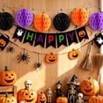 thumbnail image 5 of Hovilon 6 Pieces Paper Honeycomb Balls Hanging Tissue Pom Poms, Black Orange Purple Halloween Party Decor for Indoor Ceiling Window Doorway, Spooky Holiday Venue Layout Supplies for Themed Home Decor, 5 of 6