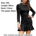 thumbnail image 2 of Vestido ajustado de manga larga fruncido para mujer, regalo para mujer, 2 of 5
