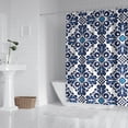 thumbnail image 2 of Waterproof Blue Decorative Floral Shower Curtain 72x72 Inch Boho Style Polyester Unique Shower Curtain for Bathroom Hotel Home Decor with 12 Plastic Hooks, 2 of 5