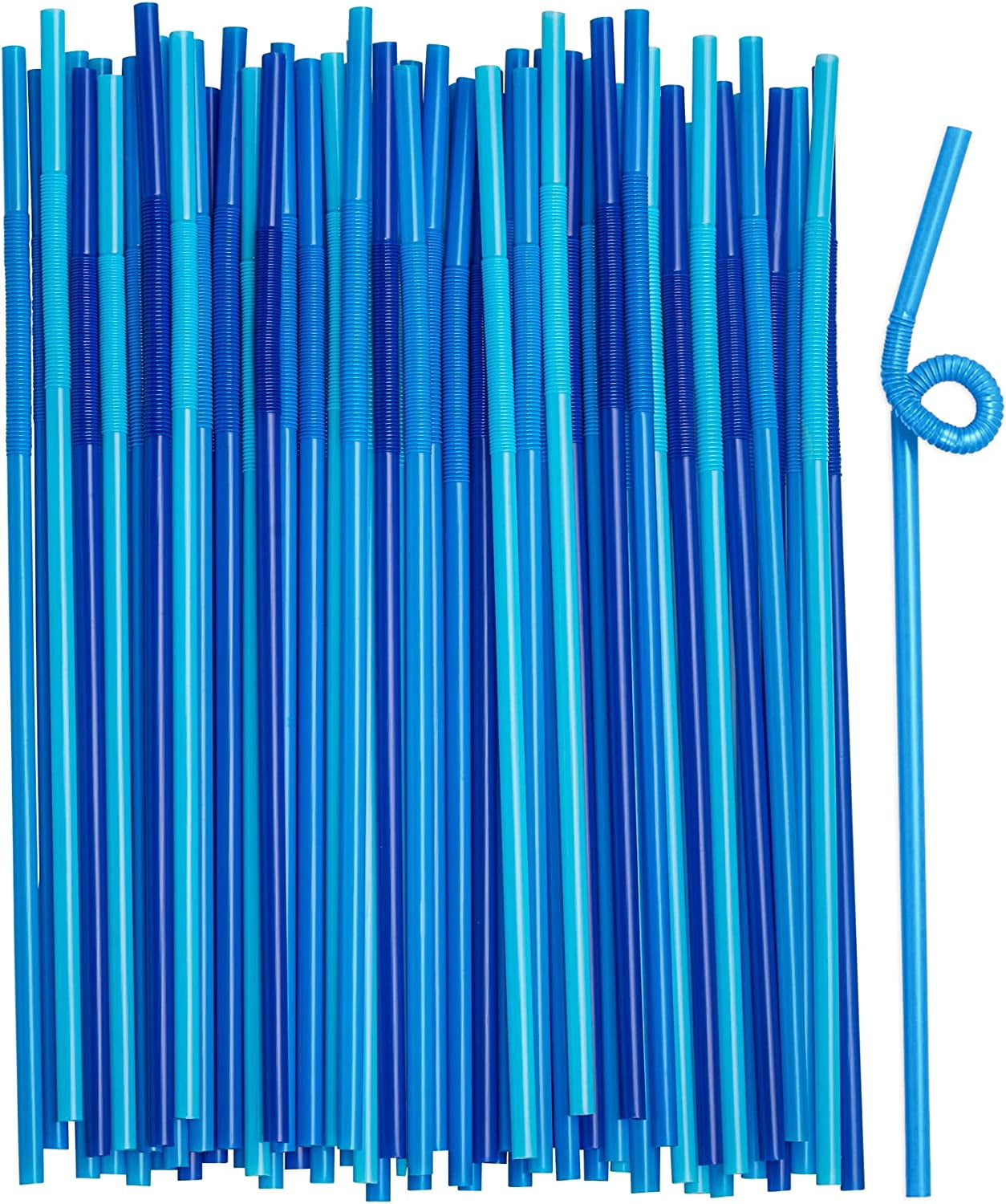 Comfy Package 10” Plastic Flexible Straws Disposable Drinking Straw