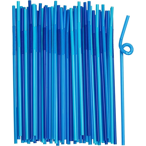 Comfy Package 10” Plastic Flexible Straws Disposable Drinking Straw
