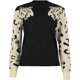 thumbnail image 4 of Suéteres de mujer Casual Leopard Print Patchwork manga larga de punto Jumper Cropped Jumper Tops TUNC Sencillez, 4 of 5