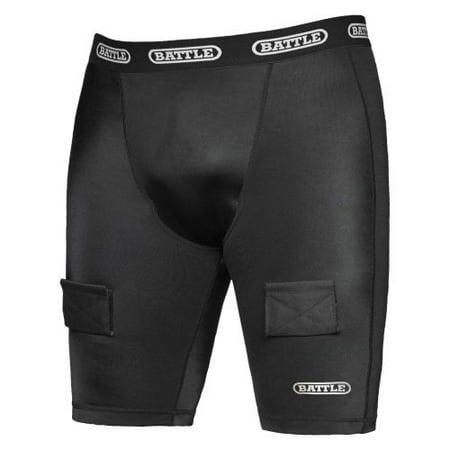 Battle Sports Adult Nutty Buddy Hockey Compression Shorts w/ Mongo Cup - Black