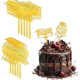 thumbnail image 1 of 10 adornos acrílicos para tarta de graduación, dorados, grandes, para felicitaciones., 1 of 5