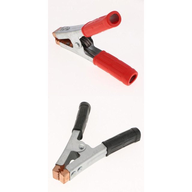 2 Piezas de Cromo con Abrazadera Clip de Soldadura Accossories color rojo negro