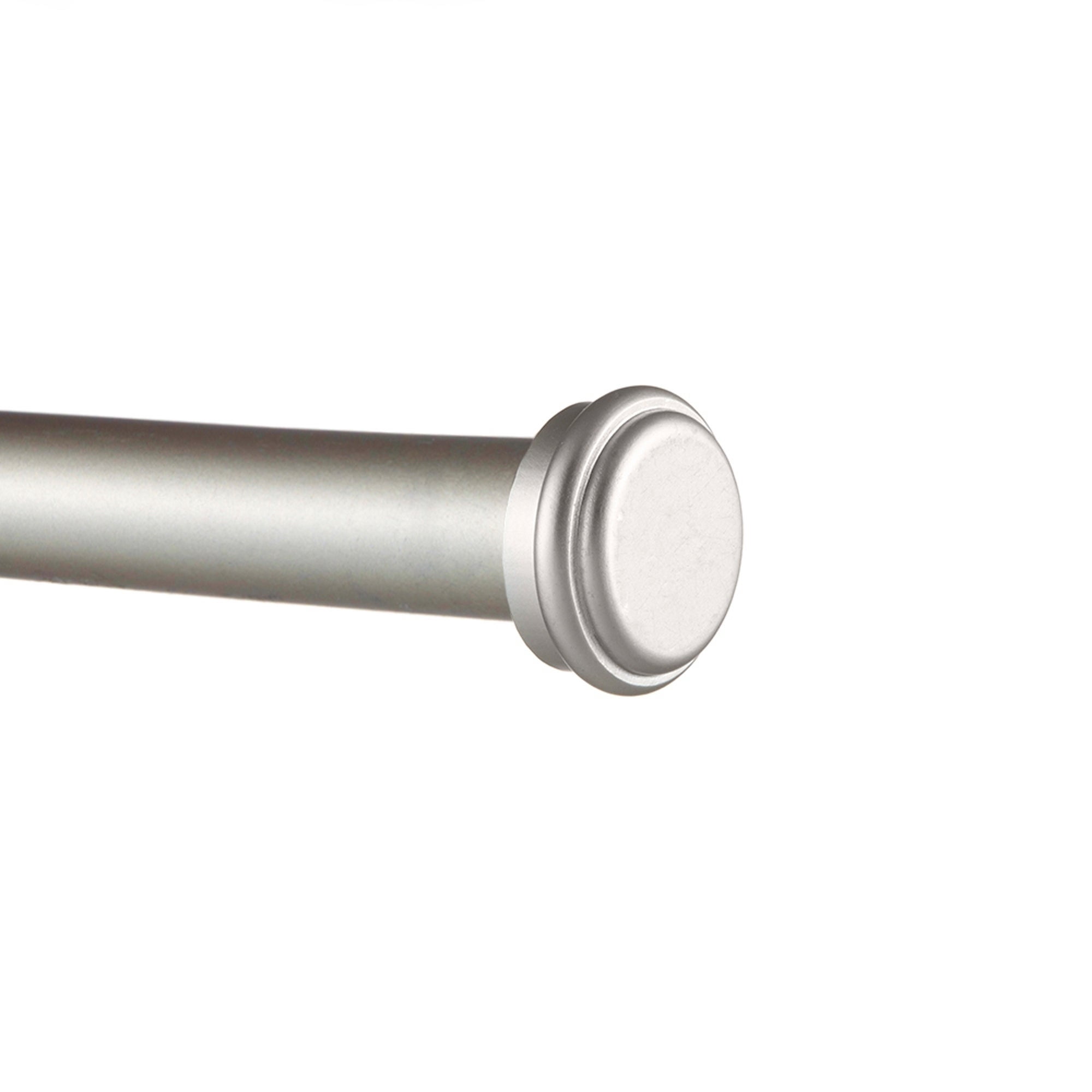EXCLUSIVE HOME Topper 1" Curtain Rod and Coordinating Finial Set, Matte Silver, Adjustable 66"-120"