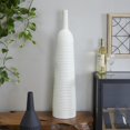 thumbnail image 2 of DecMode 36" Ribbed Tapered Cone Floor White Metal Vase, 2 of 11