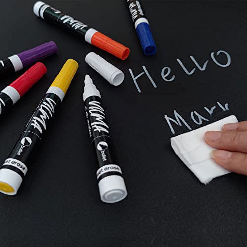 Vilma Liquid Chalk Markers Window Markers for Cars Glass pens Wet Erase  Markers Washable Blackboard Markers for Car Window, Mirrors,Signs,Crafts,  2MM Tip 12 Pack,12 Colors 
