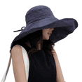 thumbnail image 1 of Sombrero de sol para mujer, de ala ancha, con protección solar UPF 50+, plegable, para playa, para verano, 1 of 5
