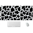 thumbnail image 1 of White Black Cow Pattern Desk Pad 35.5 x 15.7 Inch Personalized Desk Mat with Cute Cow Print, Large NonSlip Rubber Base Mousepad with Stitched Edges for Extended Gaming, 1 of 6