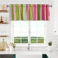 thumbnail image 3 of Valances for Windows Kitchen Curtains Small Treatments Valance, Pink And Green Stripes (2) 52x12 inch, 3 of 5