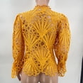 thumbnail image 6 of Dyegold Summer Tops for Women 2023, Lace Crochet Blouses for Women Fashion 2023 Casual Tunics Sexy Hollow Out Flare Long Sleeve Tees Shirt V Neck ​Tunic Tops, 6 of 7