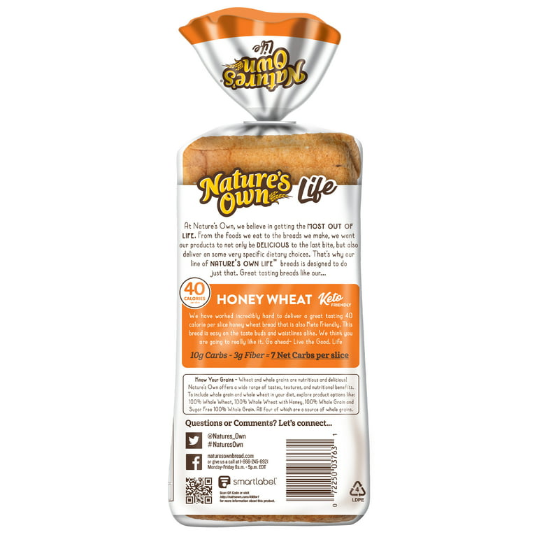 40 Calories Honey Wheat — Nature's Own