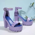 thumbnail image 6 of CAIXIA Beach Sandals For Woman Women's Summer Fashion Platform High Heel Open Toe Sandals Comfortable Casual Solid Color Shoes For Daily Wear,Purple, 6 of 9