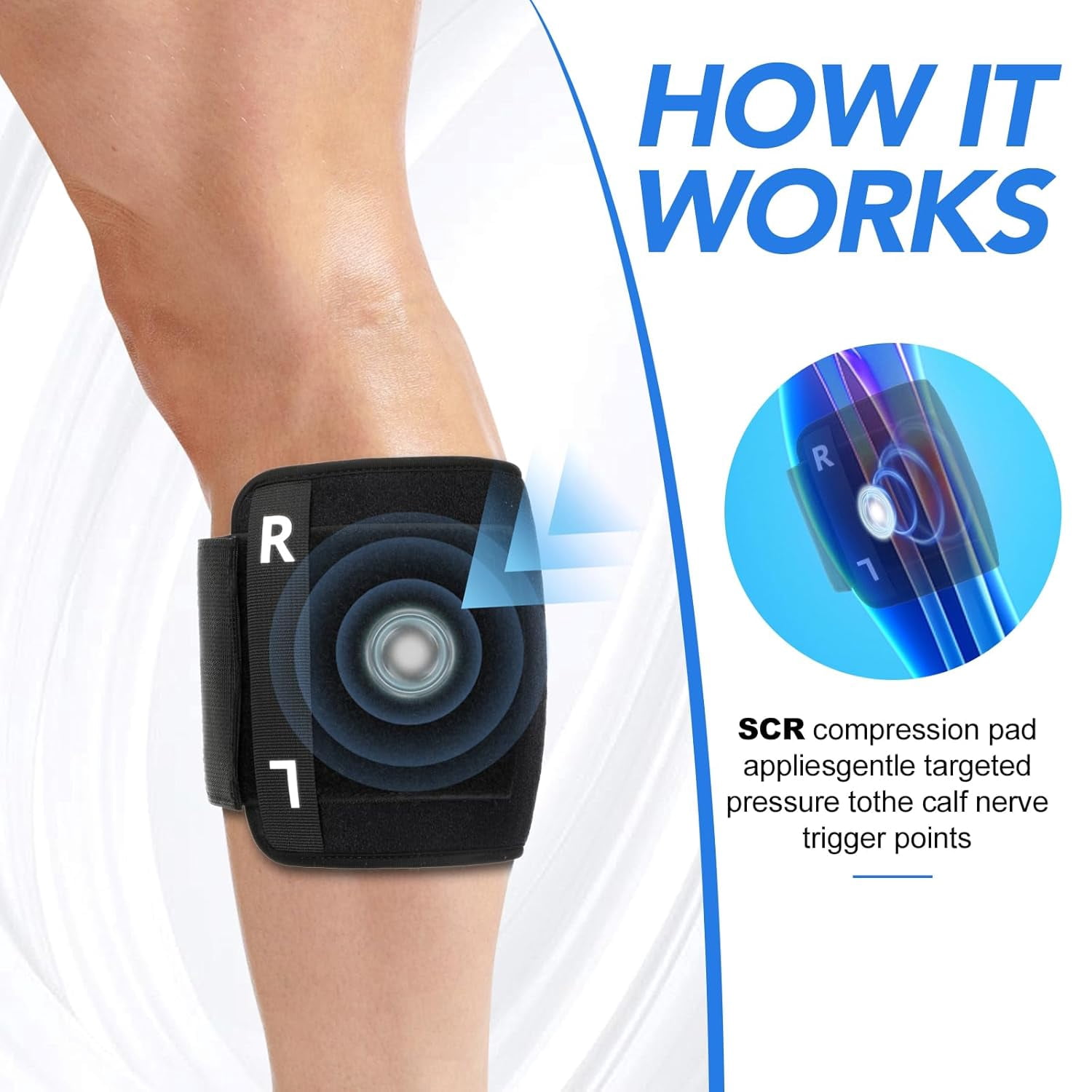 Targeted Compression Knee Brace with Pressure Pad for Sciatica - Sciatic Nerve Pain Relief Brace Lower Back, and Hip Pain Relief - Ideal for Men and Women