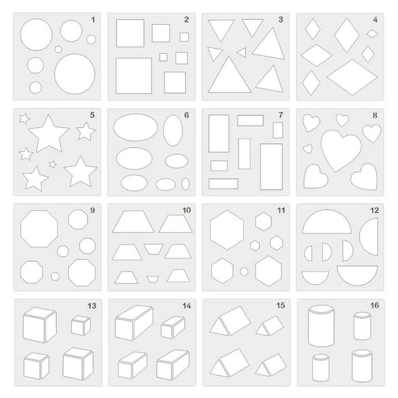 Geometric Stencil Template for Children’s Imagination Painting Craft Stencils for Arts Paper Home Decor