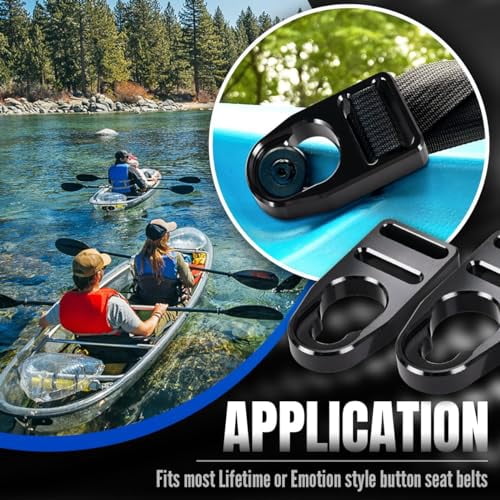 Canitu Strap Replacement Buckle Clip,Aluminum Machining Latches Seat Hooks Repair Kit for Lifetime or Emotion Style Button Type Seat Straps Repair Kit for Kayak Seat