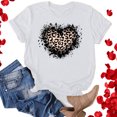 thumbnail image 5 of Herrnalise Valentines Day Shirts For Women Crewneck Pink Slim Fitted Short Sleeve T-Shirt Stretchy Bodycon Heart Prints Tee Tops Valentines Day Gifts For Her, 5 of 6
