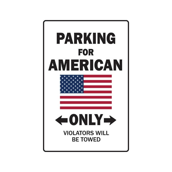 PARKING FOR AMERICAN ONLY Decal united stateof america flag national pride love | Indoor/Outdoor | 7" Tall