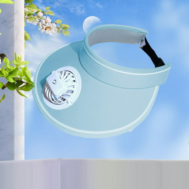 Sombrero solar con ventilador giratorio de 360° con carga USB y protección UV - 3 velocidades, diadema ajustable para adultos, negro/rosa/verde/blanco/morado/amarillo