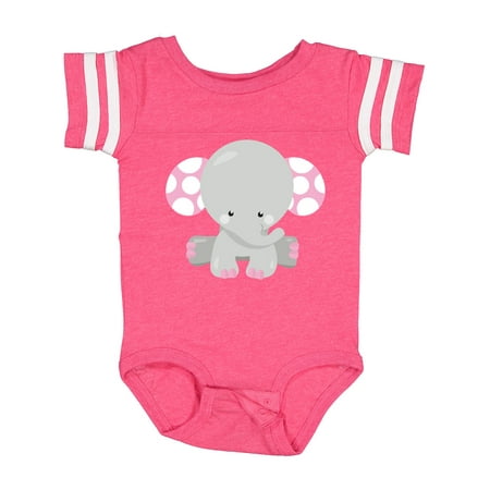 

Inktastic Cute Elephant Little Elephant - Pink Gray Gift Baby Girl Bodysuit