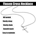 thumbnail image 5 of Cross Necklace for Men, Silver Tone Mens Cross Necklaces with 2.5mm Chain, 316L Stainless Steel Wheat Chain, 16-24 Inch, 5 of 7