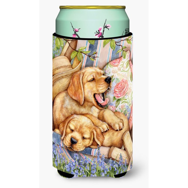 ""Caroline'S Treasures Yellow Labrador Deck Pups Tall Boy Koozie Hugger Multicolor""
