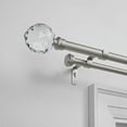 thumbnail image 3 of Exclusive Home Crystal Ball Double Curtain Rod and Finial Set, Matte Silver, Adjustable 66"-120", 3 of 8