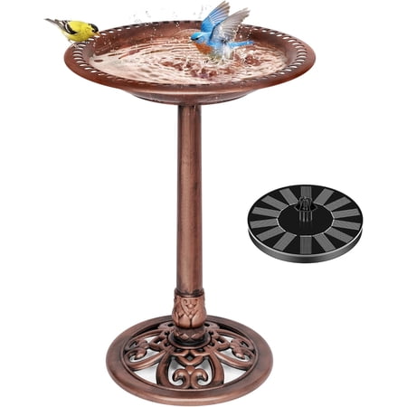 Condition photo showing Good Condition for specstar bird bath polyresin antique outdoor bronze garden birdbath and solar powered round pond fountain combo set