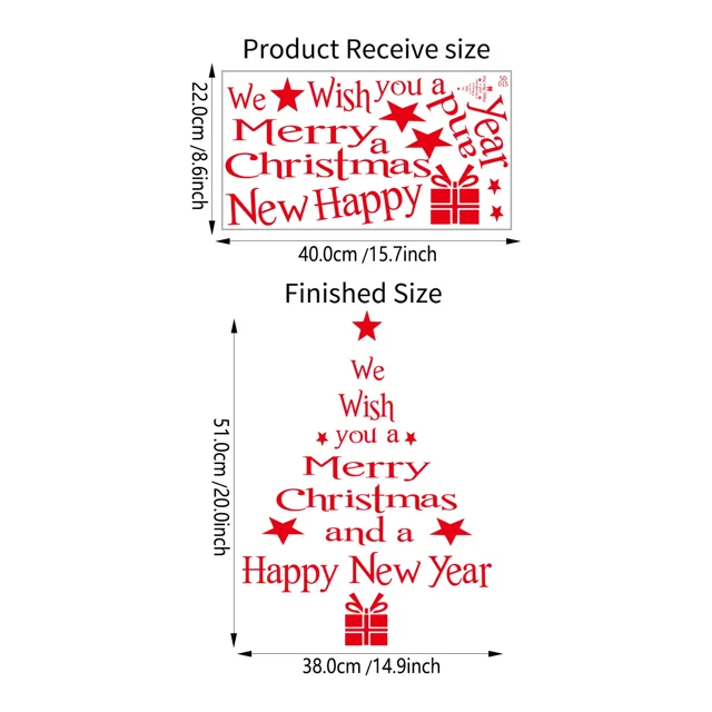 1 pieza de pegatinas de pared extraíbles con diseño de árbol de Navidad, vinilo artístico para decoración de ventanas del hogar