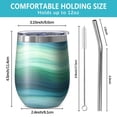 thumbnail image 5 of 12oz Stemless Wine Tumblers Green and Grey Abstract Art Artwork Vacuum Insulated Stainless Steel Travel Tumbler Cups Mug with Lid and Straw for Champaign,Cocktail,Beer with Cleaning Brush, 5 of 5