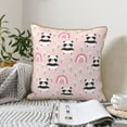 thumbnail image 6 of Susaid Cute Cartoon Panda Print Velvet Throw Pillow Covers Home Art Deco Pillowcase Square Pillow Case Cushion Cover for Bed Sofa Living Room Car Indoor and Outdoor-, 6 of 8