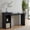 Black, variant on 67" Modern MDF Console Table with 2-Tier Open Storage Shelves for Living Room, Black