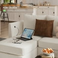 thumbnail image 3 of FIONA’S MAGIC Modular Sectional Couch, 7 Seats L Shaped Couch with Storage, Modern Chenille Sofa Set with USB Charging Ports, Comfy Couches with Chaise for Living Room, Office, Beige, 3 of 8