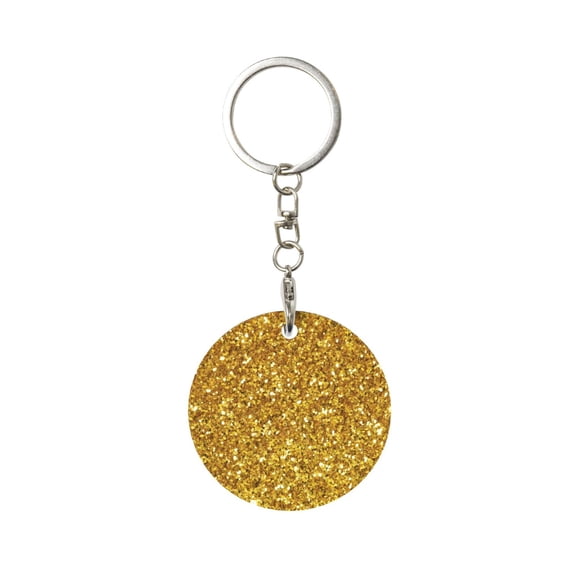 Naloa Gold Glitter Print Round Keychain Keychain Key Ring, Key Tag, Key Chain Bulk for Gift Accessories (Round)