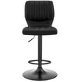thumbnail image 5 of Bardot Adjustable Height Black Faux Leather Swivel Bar Stool, 5 of 6