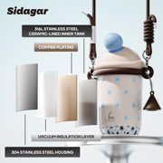 Sidagar 18 fl oz Leakproof Stainless Stee Insulated Water Bottle with Straw, Wide Mouth, Star Blue