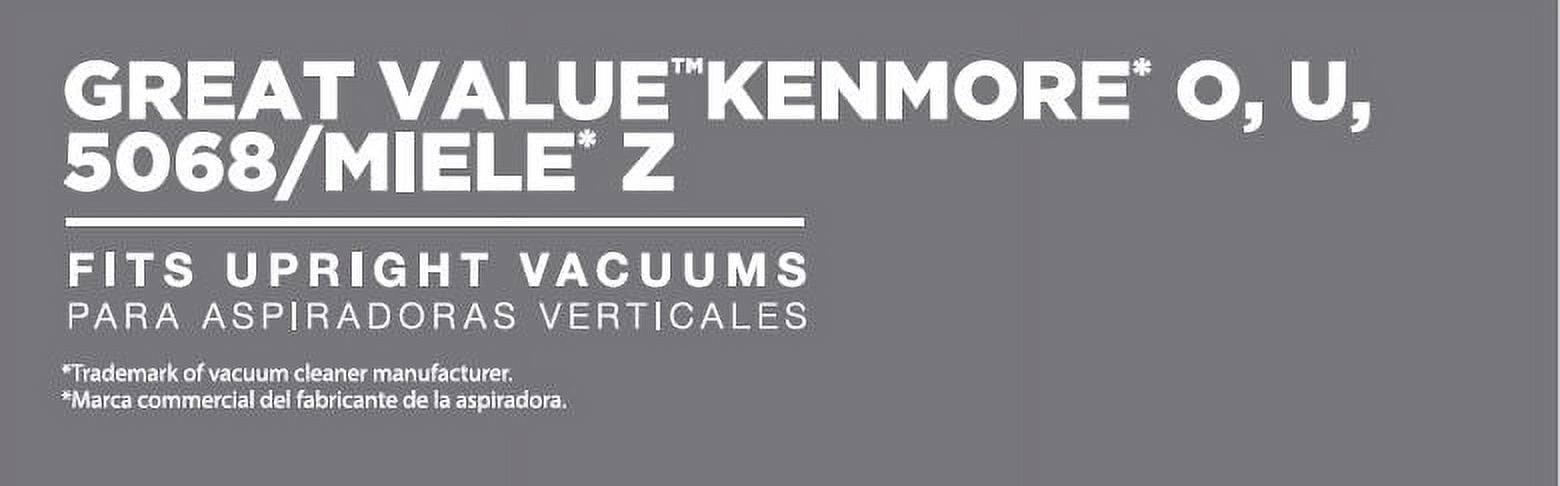 Great Value Kenmore U/O/5068 & Miele Style Z Premium Vacuum Bag, 3-Pack, 2377