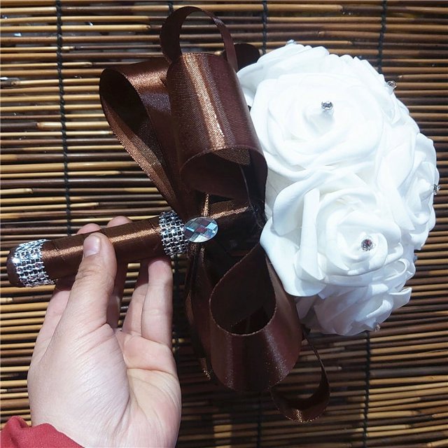 Ramo de novia europeo y americano de 18 cm, simulación de boda, accesorios de estudio, flores