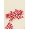 thumbnail image 6 of Musuos Baby Girl 2Pcs Summer Outfits 0-18Months Fly Sleeve Plaid Print Smocked Romper with Headband Set Newborn Clothes, 6 of 10
