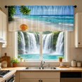 thumbnail image 6 of Palm Tree Conch Seashell Window Valance Curtain,Light Filtering Washable Nautical Coastal Short Valance Curtain for Kitchen,Bathroom,Home Decor, 6 of 6