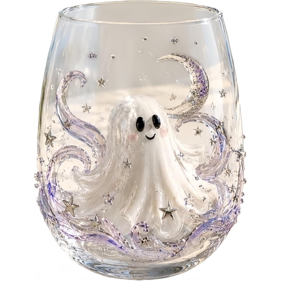 2026 3D Halloween Artisan Glassware Collection, Ghost Haunted House Pumpkin Magic Glass Cup, Stemless Decorative Witch Hat Wine Glass, Clear Spooky Mummy Drinking Glasses Cups Holiday Decor
