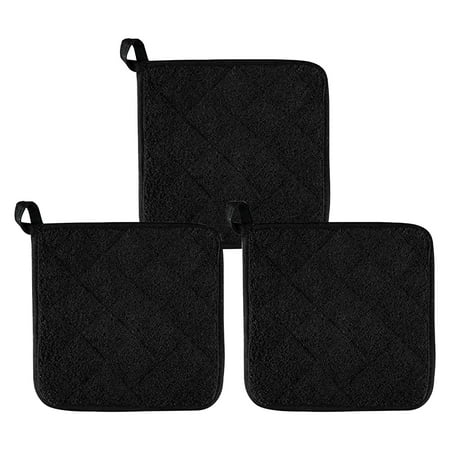 

3pcs With Hanging Loop Pot Holder Thickened Terry Home Kitchen Heat