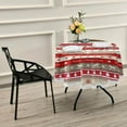 thumbnail image 6 of Coolnut Round Tablecloth 60", Christmas Stripes Table Cover, Water Resistant Spill Proof Large Table Cover for Indoor & Outdoor Family Gathering Dinner, BBQ Christmas Decoration, 6 of 7